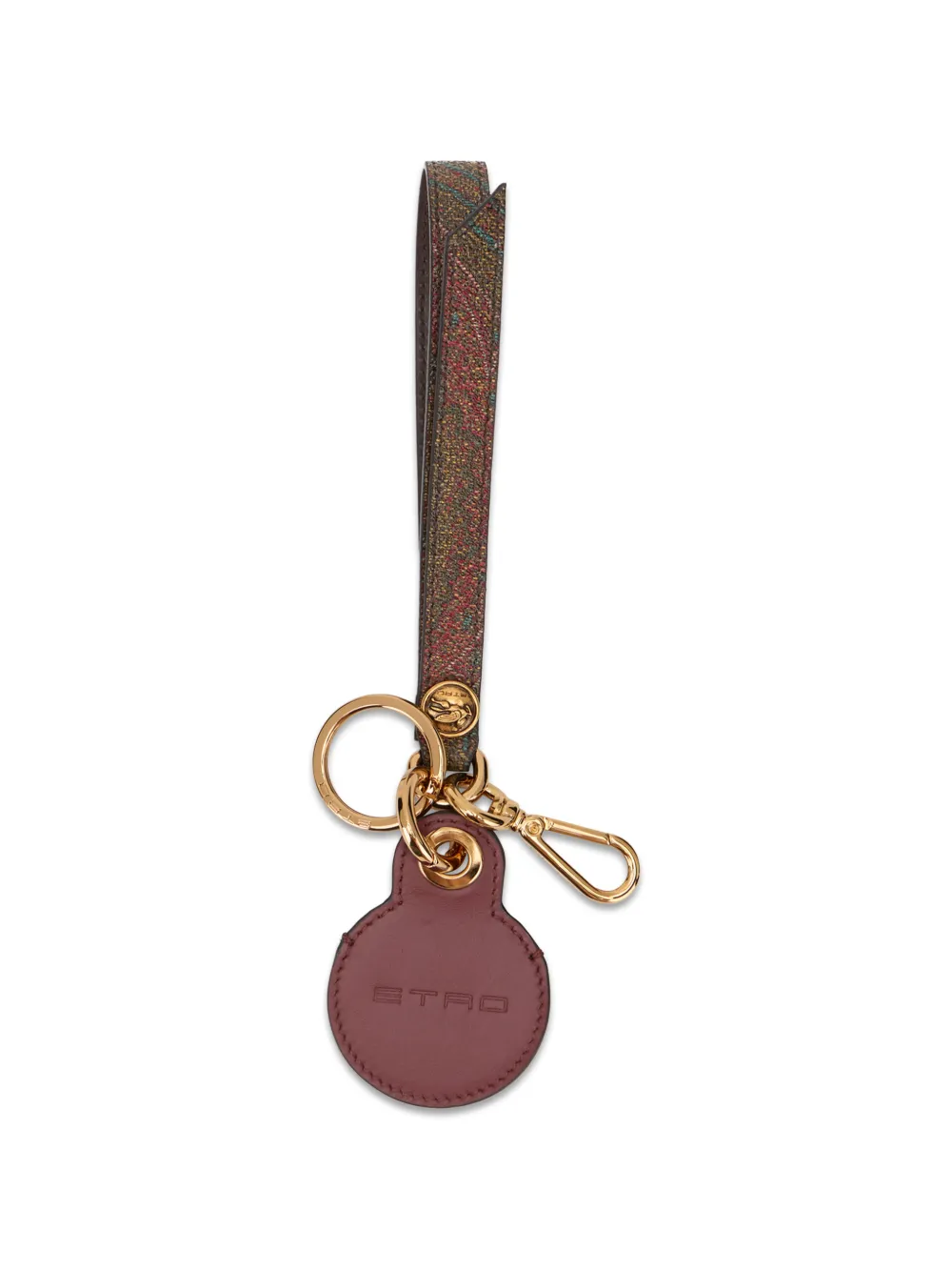 ETRO Paisley-print logo-debossed keyring - Braun