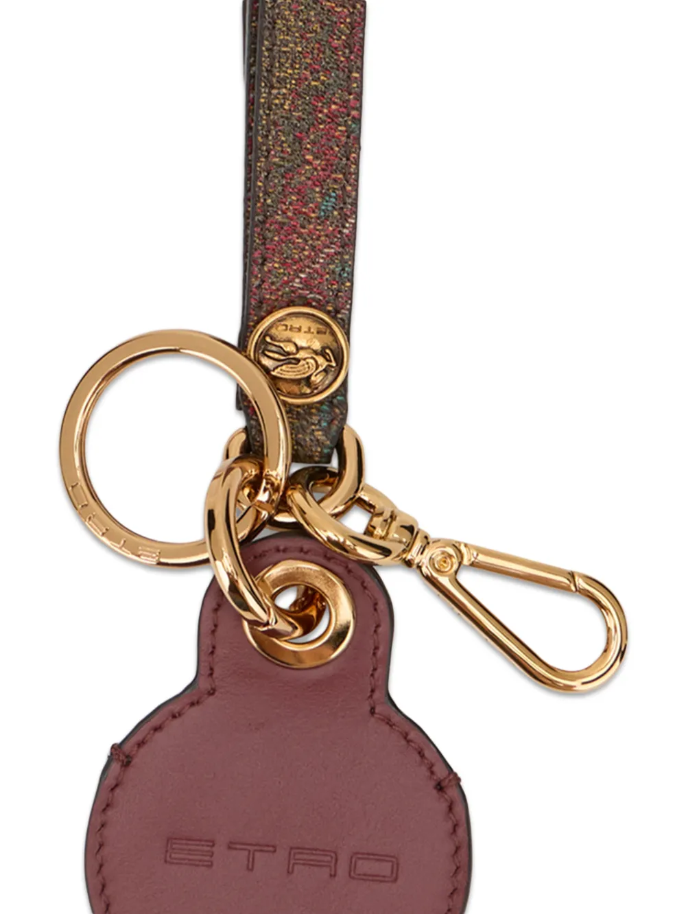 ETRO Sleutelhanger met paisley-print en logo-reliëf Bruin