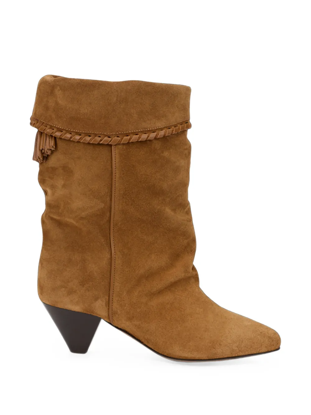 ISABEL MARANT Dalby tassel-detail braided-trim ankle boots Bruin