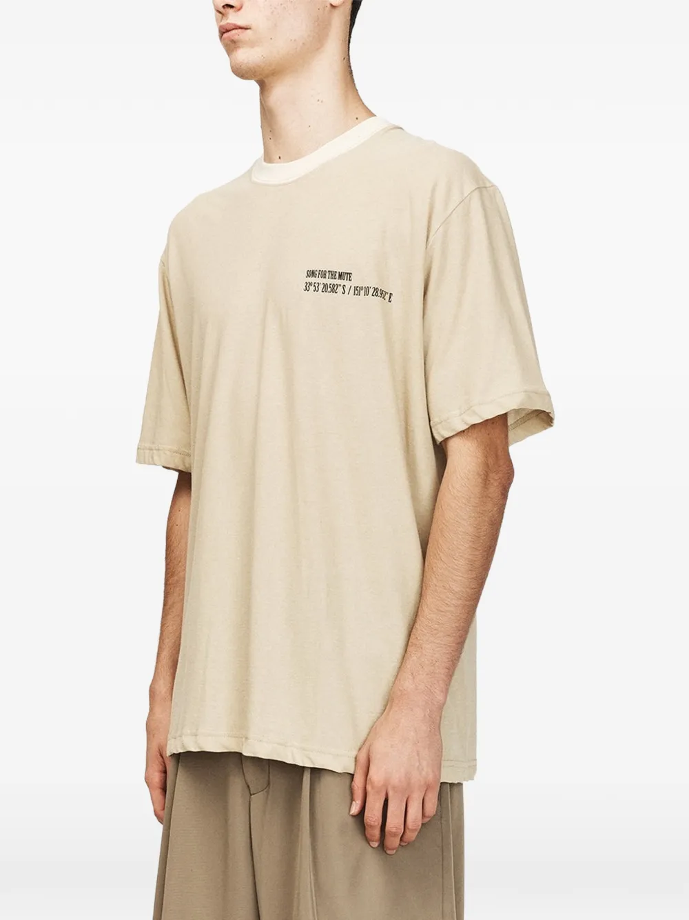 Song For The Mute Coordinates oversized T-shirt Beige
