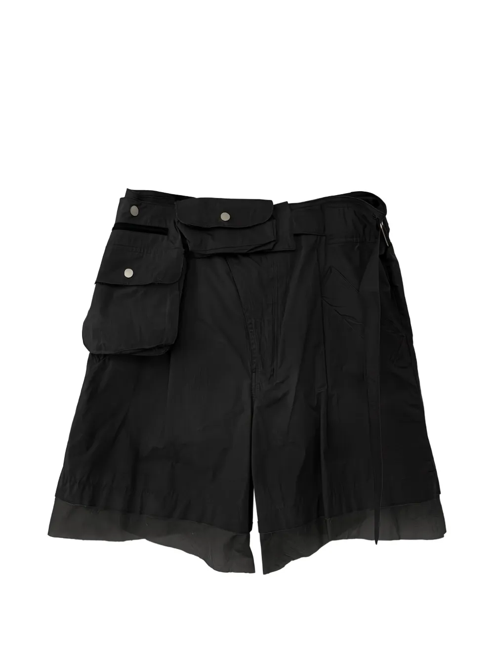 SAN263-1 belted-waist cargo shorts - Nero