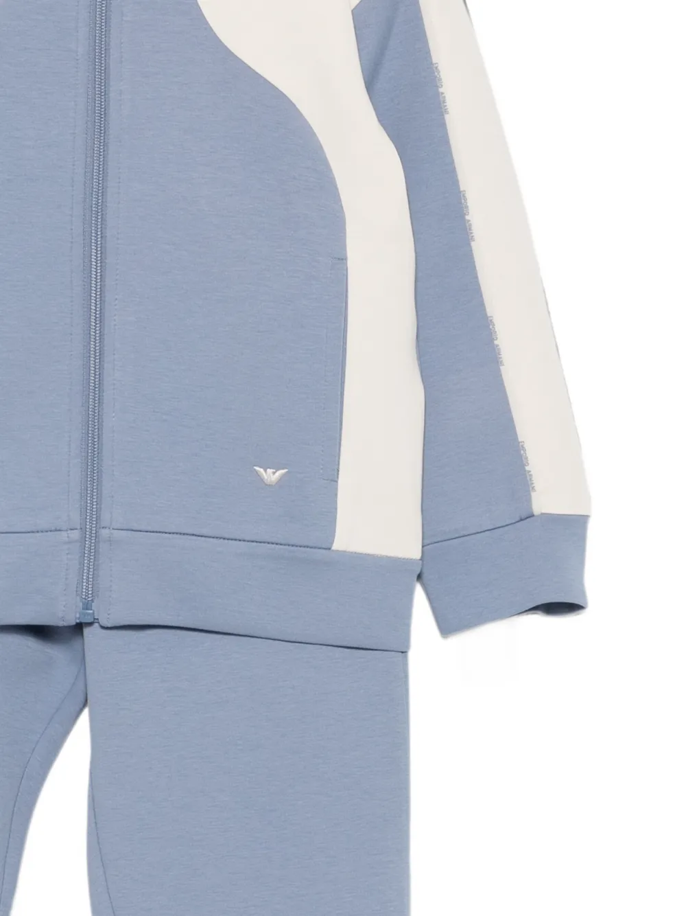 Emporio Armani Kids Trainingspak met vlakken en logoplakkaat Blauw