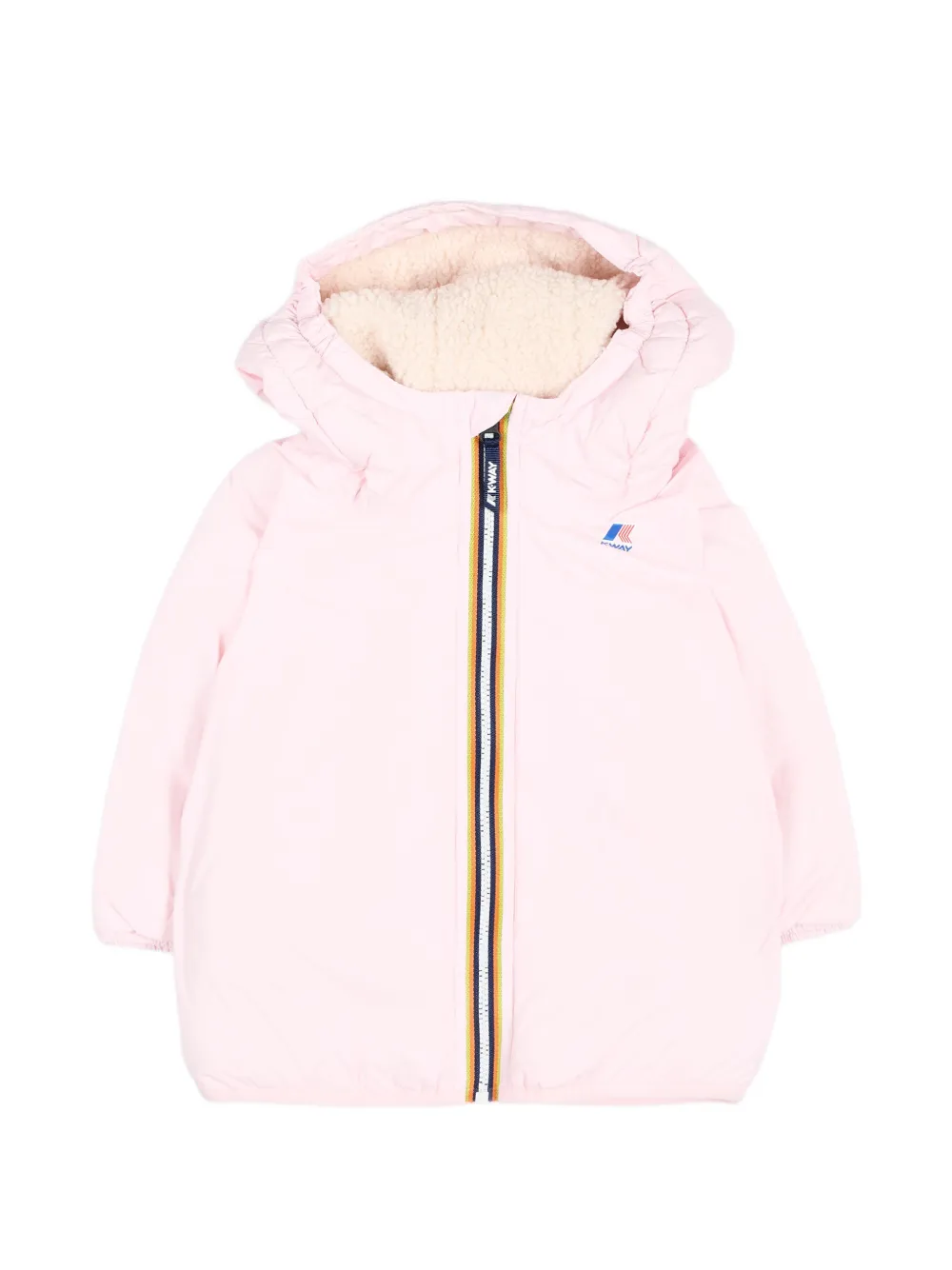 K Way Kids E. Le Vrai 4.0 Claudine Orsetto hooded padded jacket - Rosa