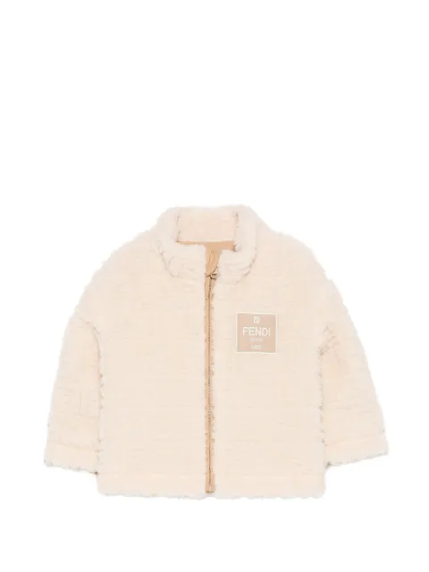 Fendi Kids logo-patch teddy jacket