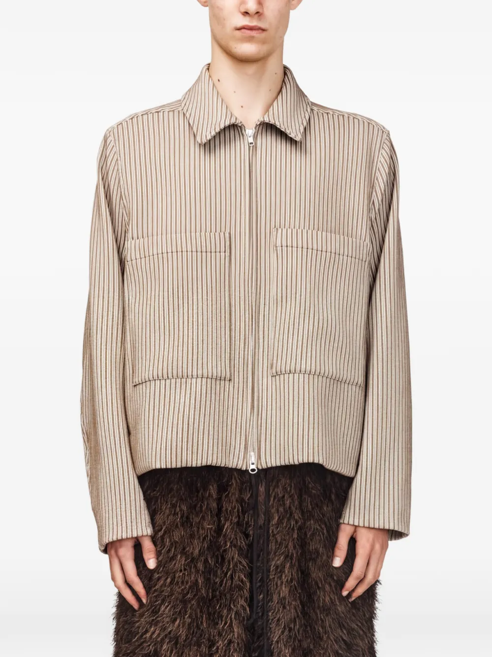 Song For The Mute patch-pocket cropped jacket - Nude