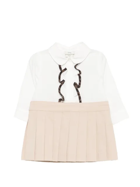 Fendi Kids ruffled-trim pleated dress