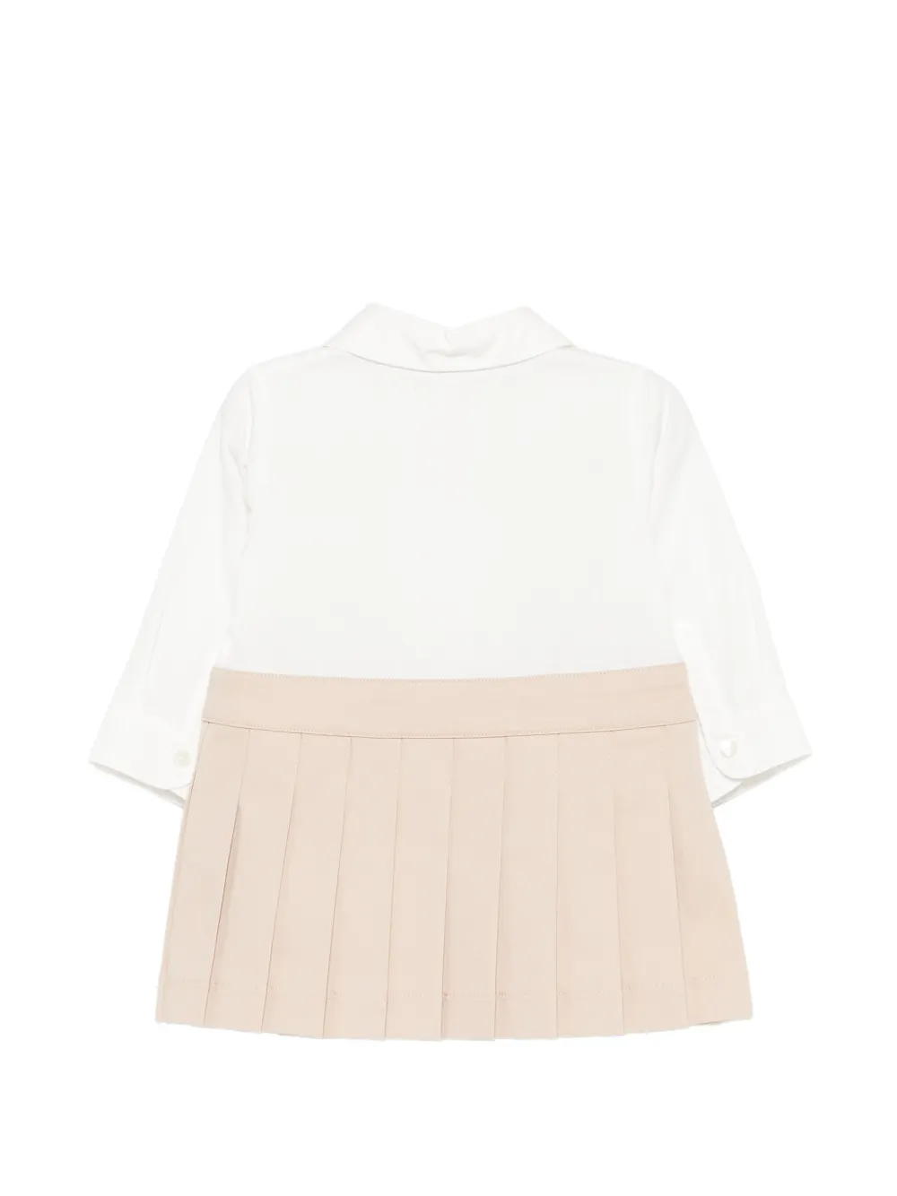 Fendi Kids Popeline en gabardine katoenen jurk Wit