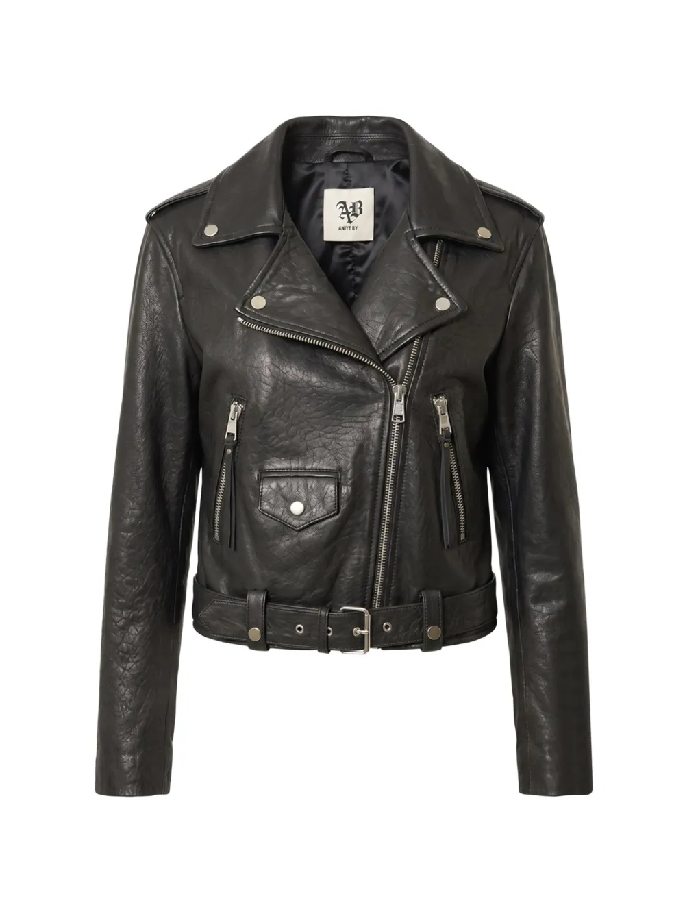 Aniye By Ophelia belted biker jacket - Nero