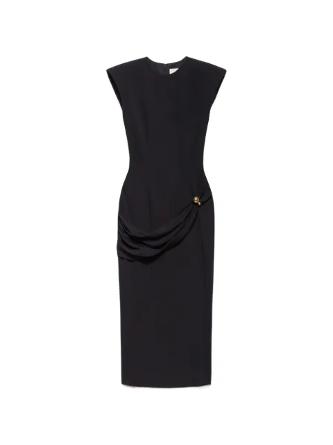 Aniye By draped padded-shoulder midi dress