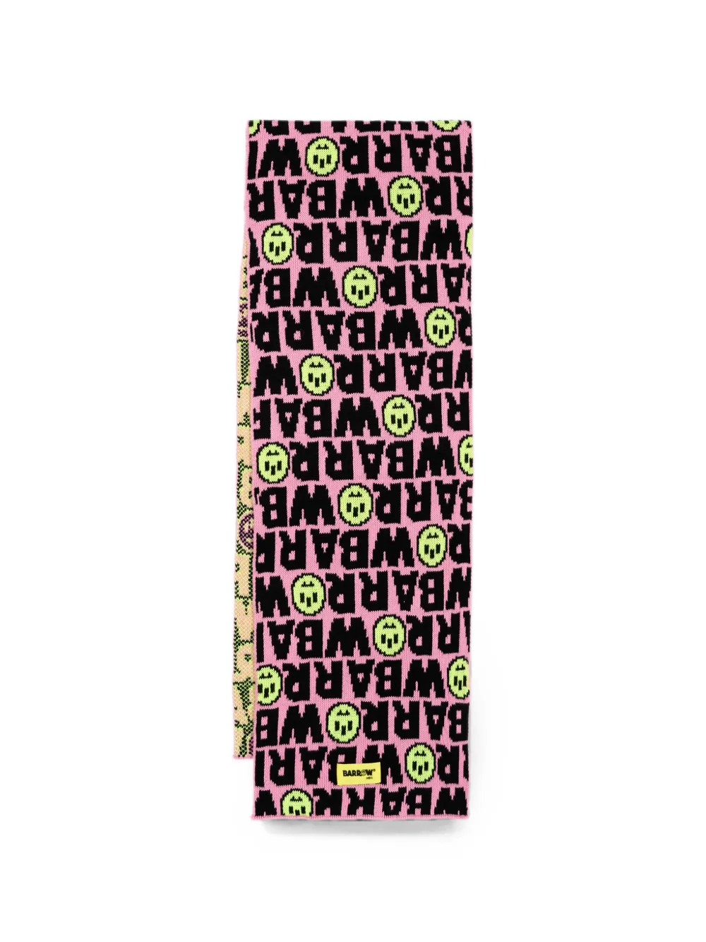 Barrow kids logo-intarsia knitted scarf - Rosa