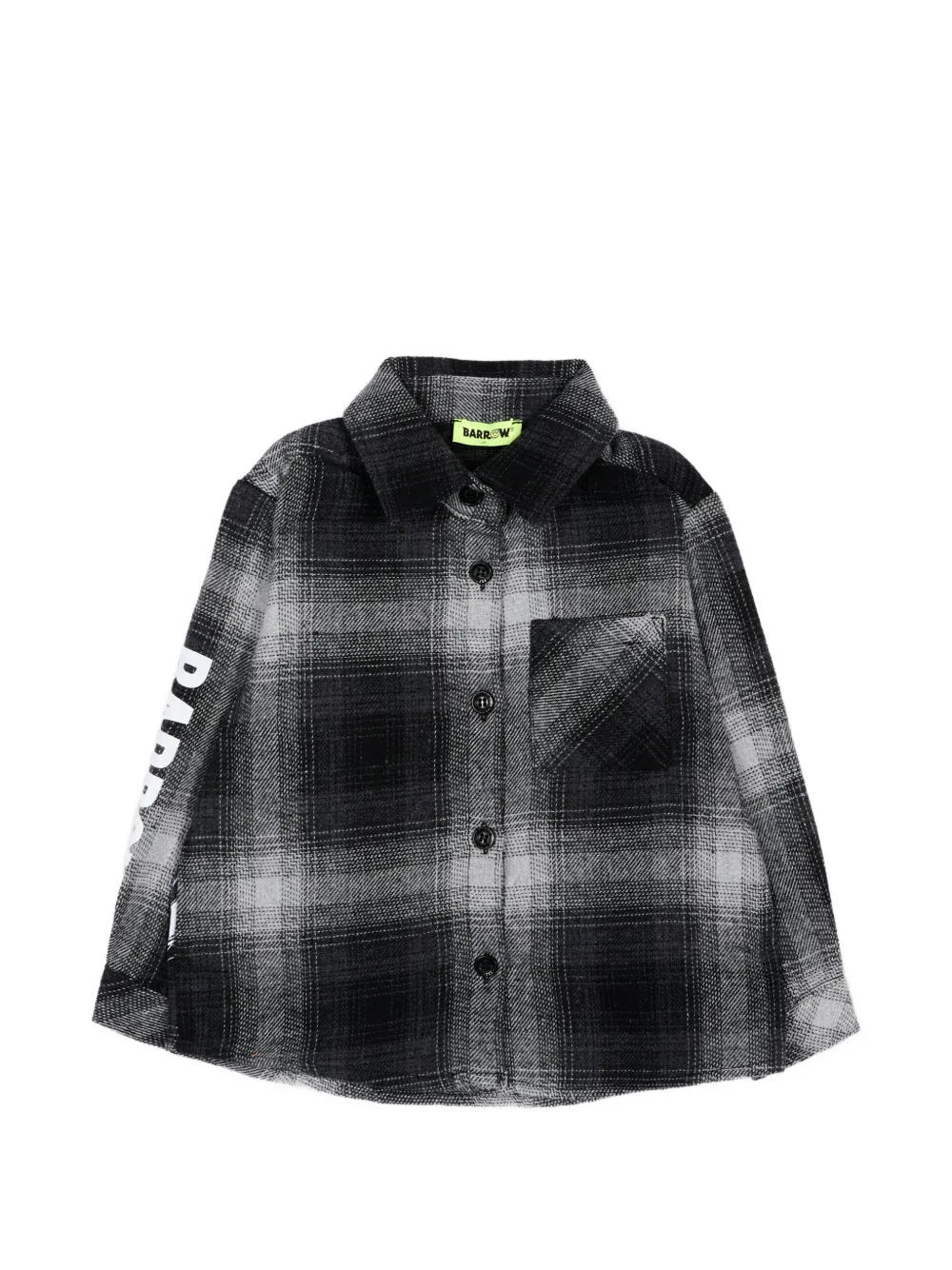 Barrow kids check-print logo-print shirt - Nero