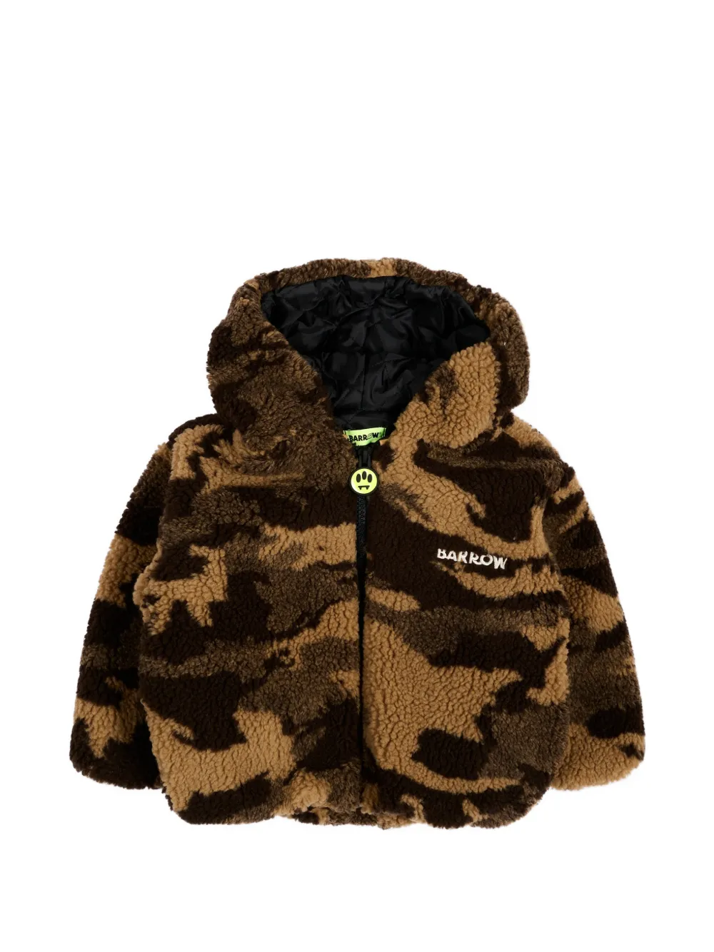 Barrow kids camouflage-print hooded faux-fur jacket - Marrone