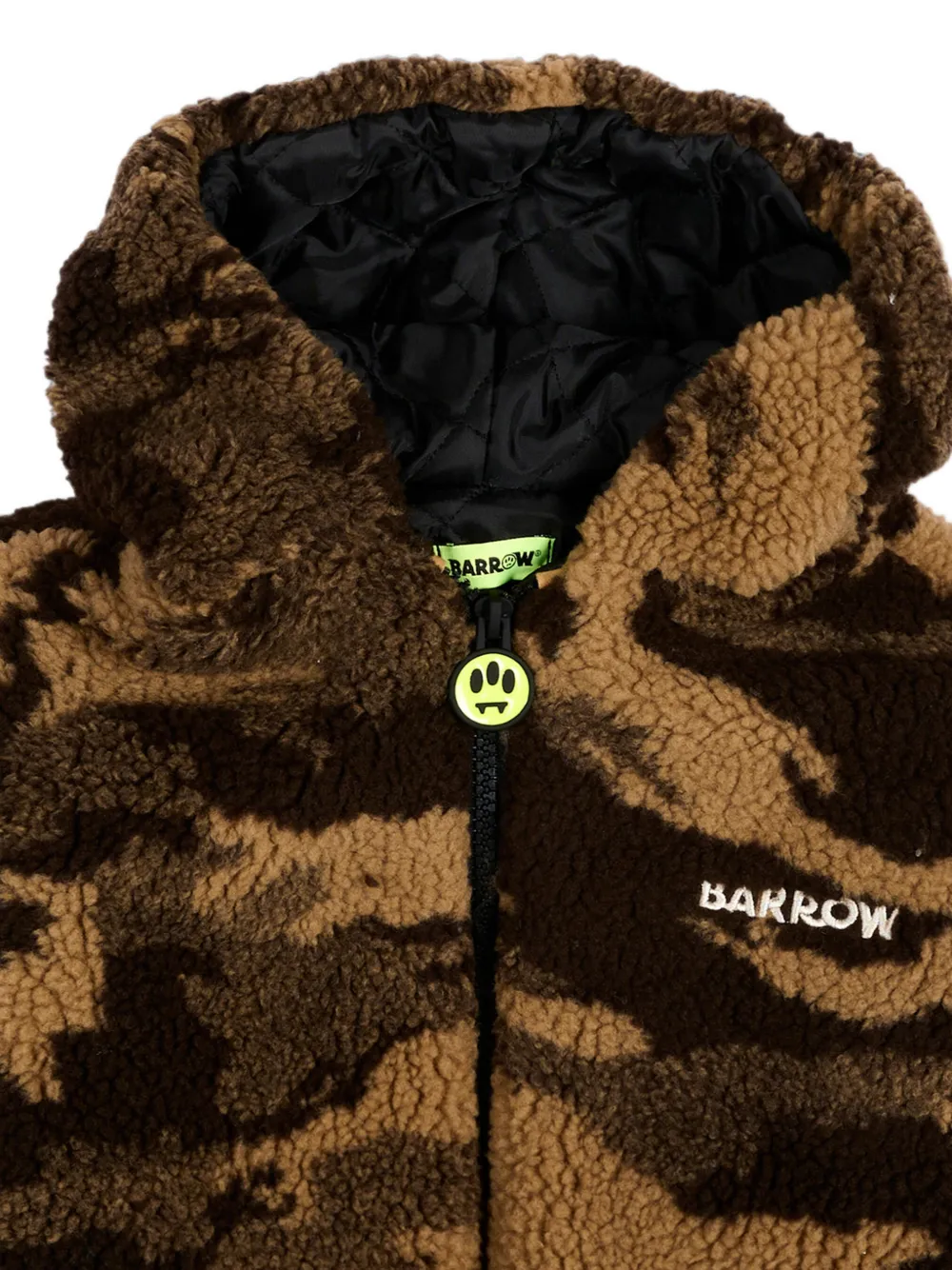 Barrow kids Jack van imitatiebont met capuchon en camouflageprint Bruin