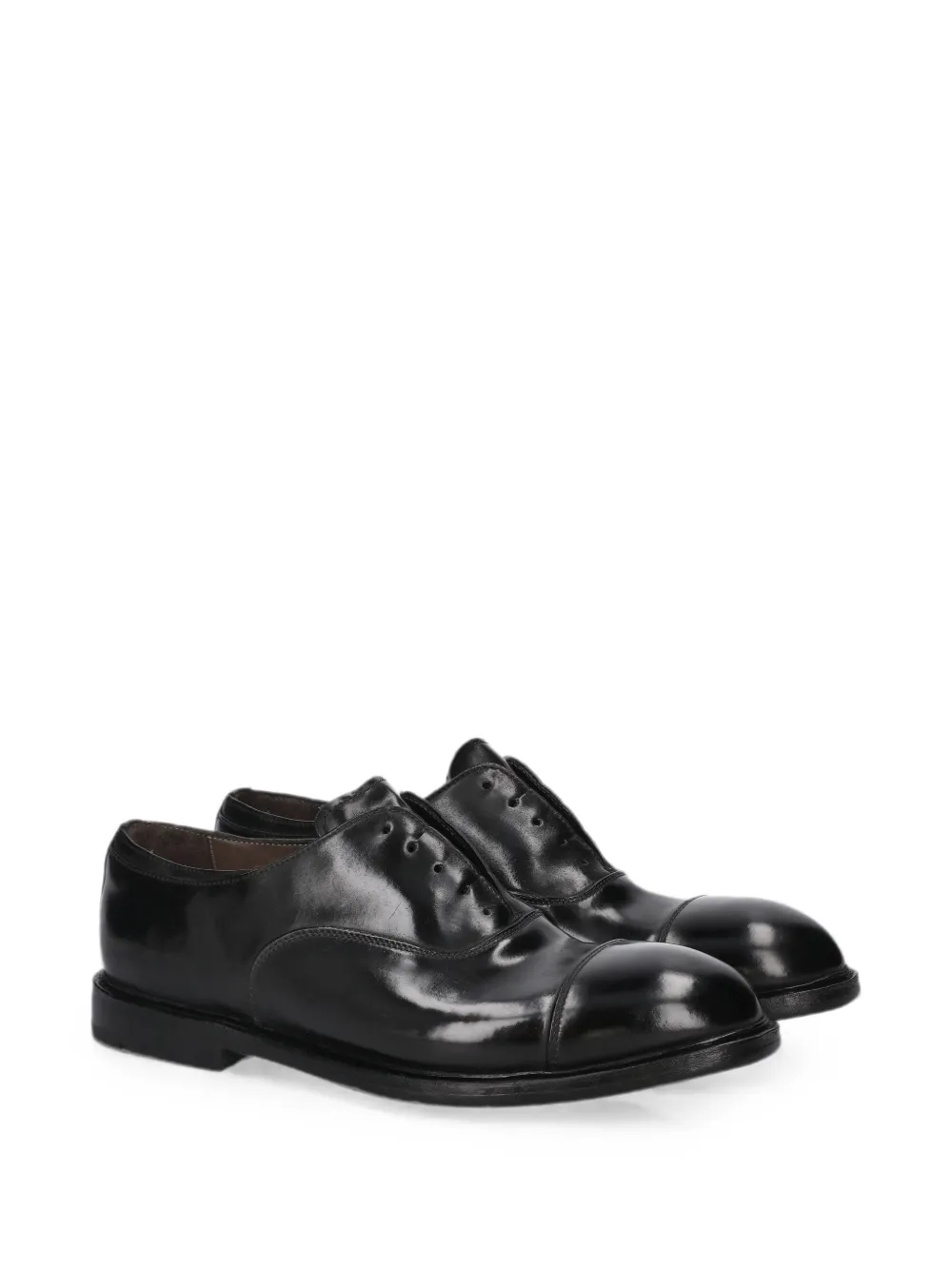 Premiata Cordovan leren Oxford schoenen Zwart