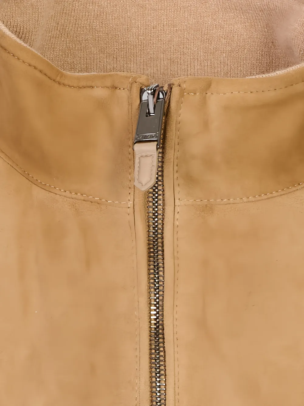 Canali Ribgebreid jack met suède vlakken Bruin