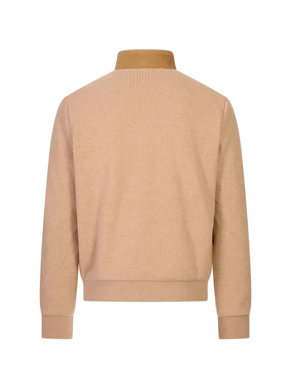 Canali Ribgebreid jack met suède vlakken Bruin
