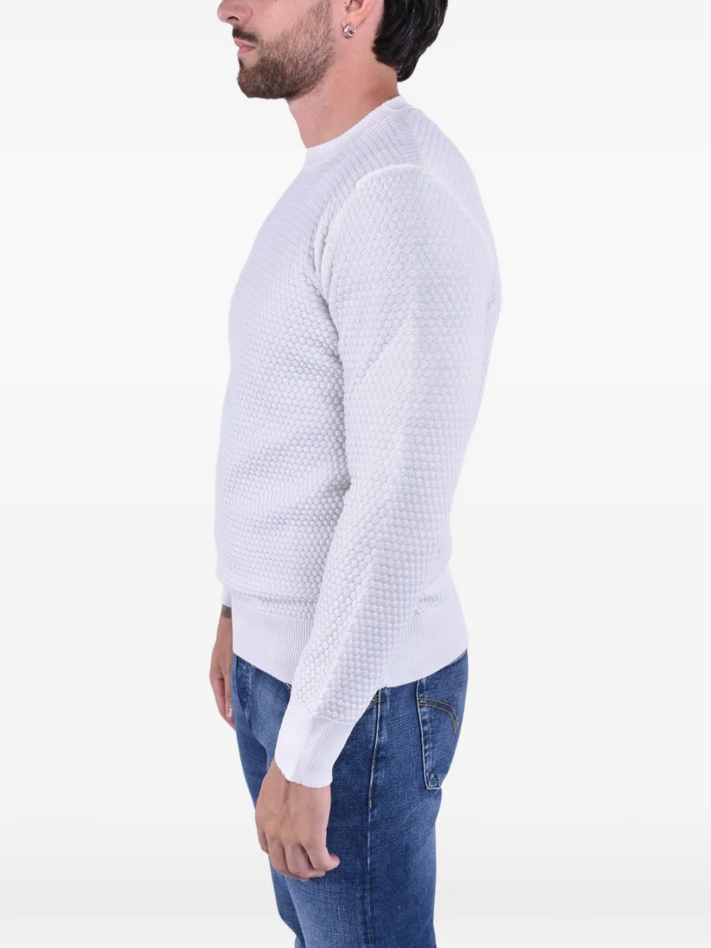 Kangra textured-knit wool sweater Wit