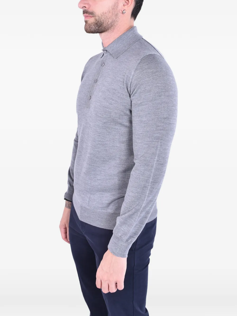 Kangra Poloshirt met lange mouwen Grijs