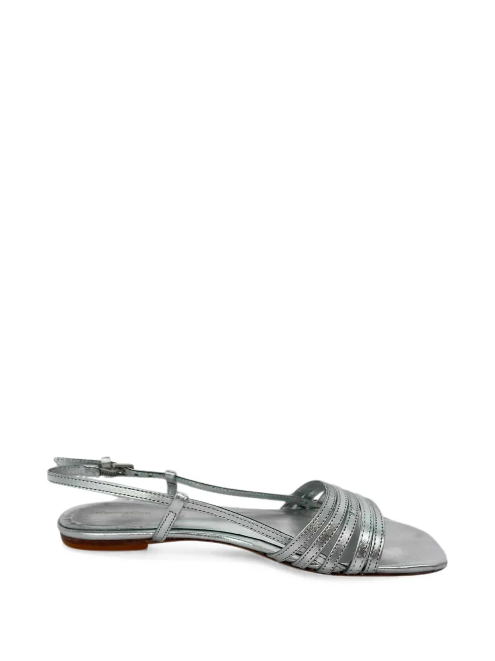 Reformation Millie lattice leather sandals - Silber