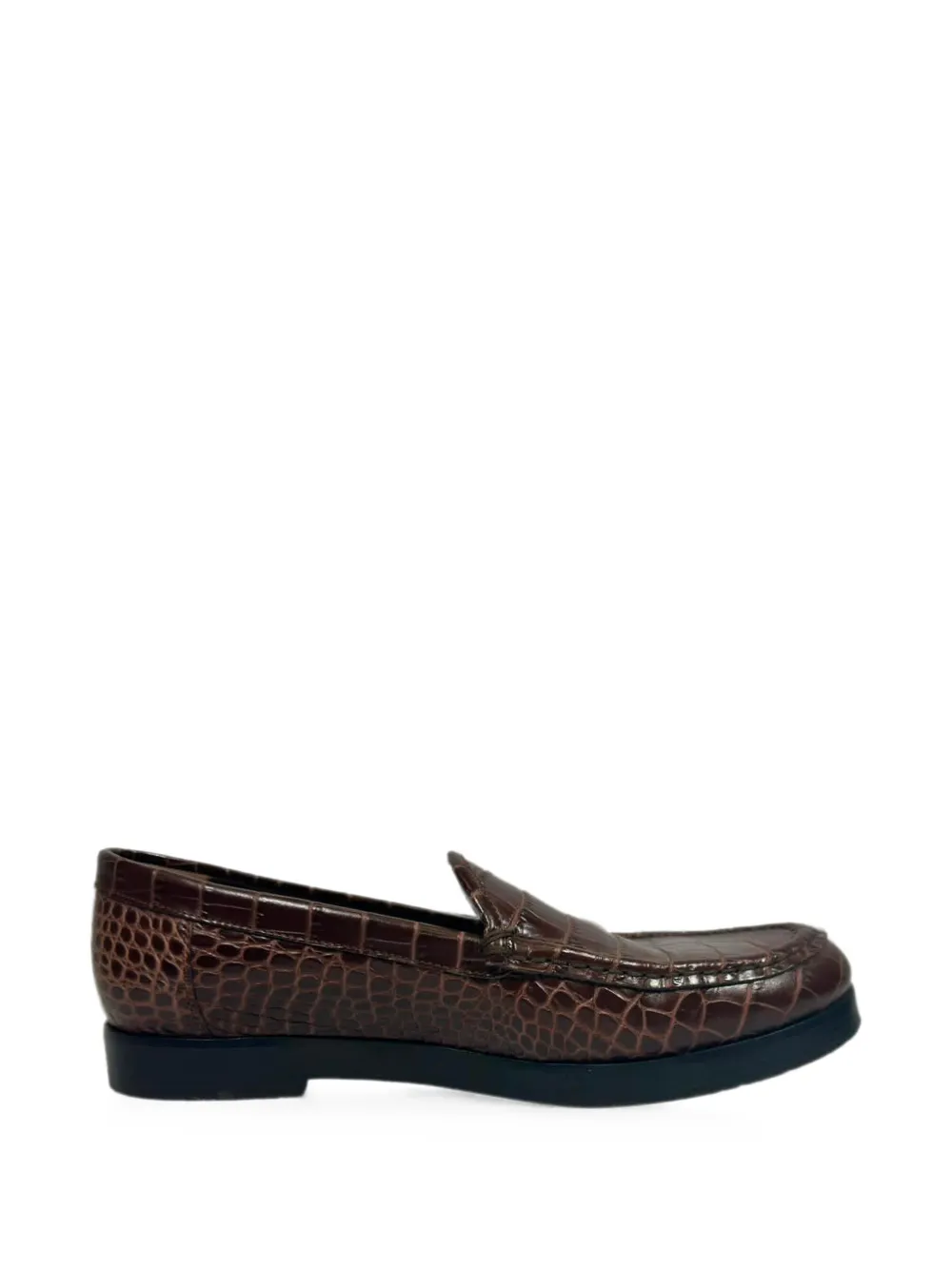 Manolo Blahnik 2020s Ralone croc-effect leather loafers - Braun