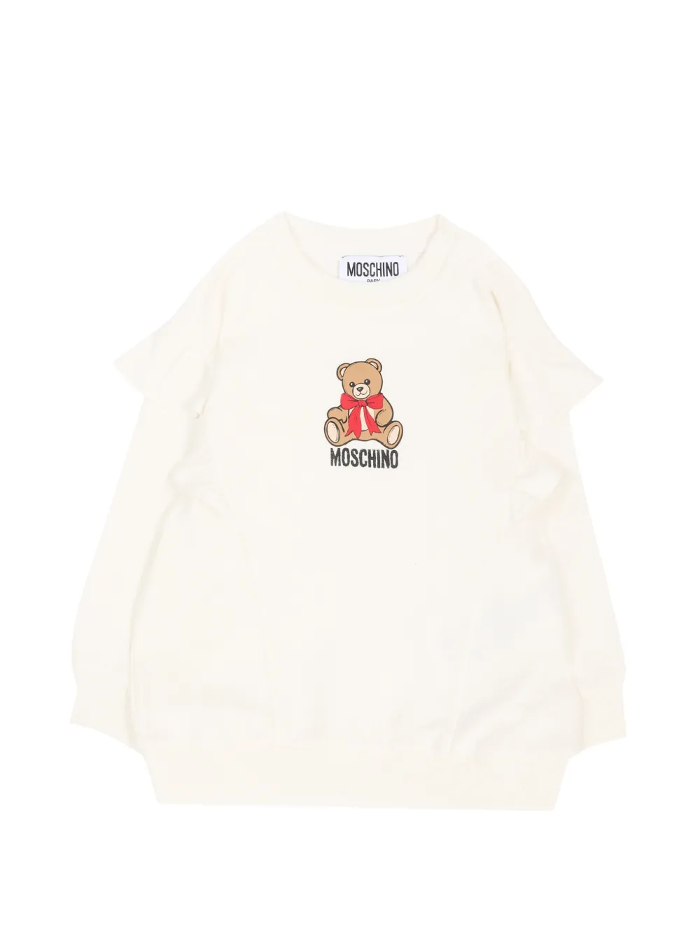 Moschino Kids cotton ruffle-sleeve hoodie - Toni neutri