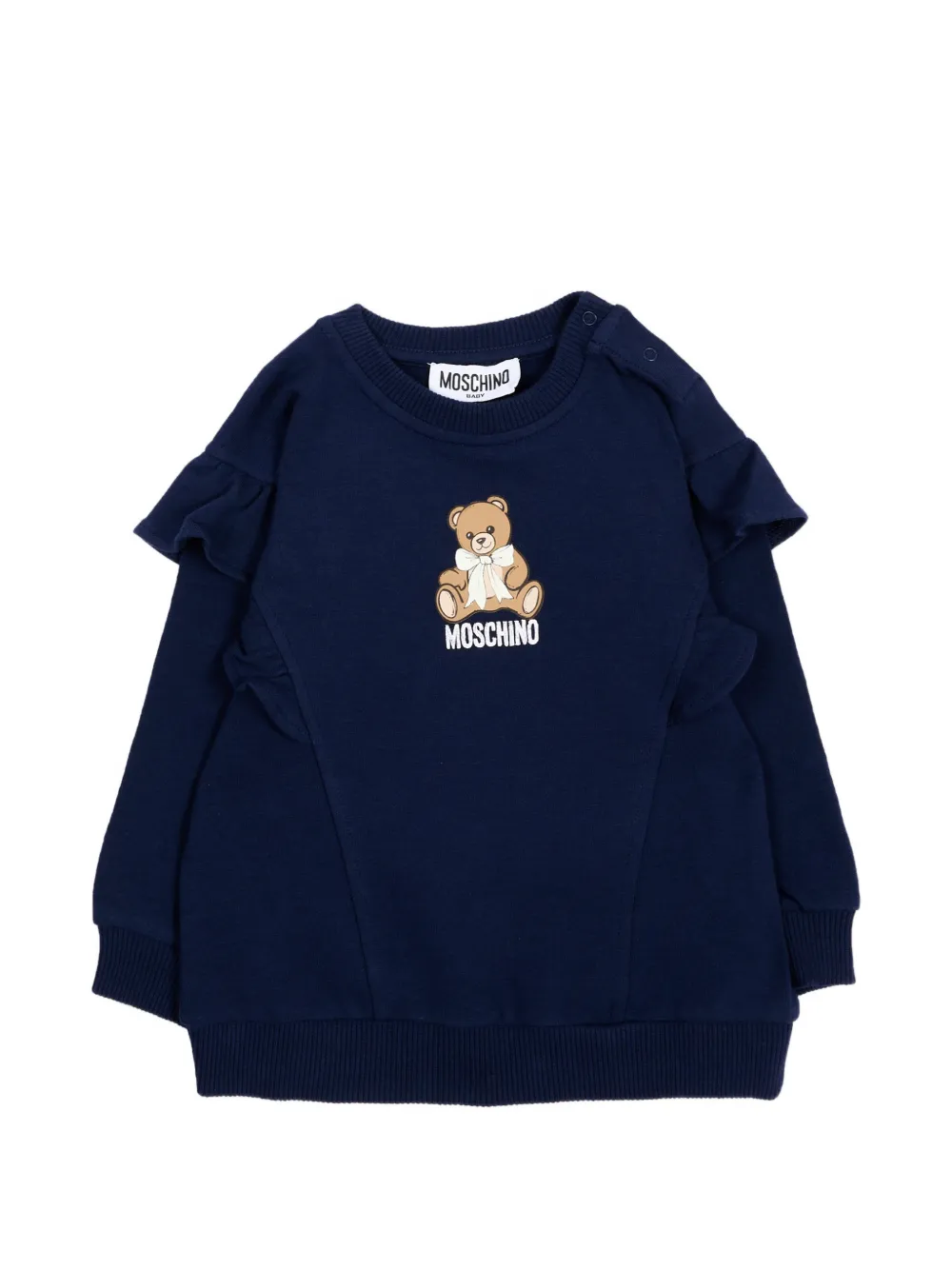 Moschino Kids cotton ruffled hoodie - Blu