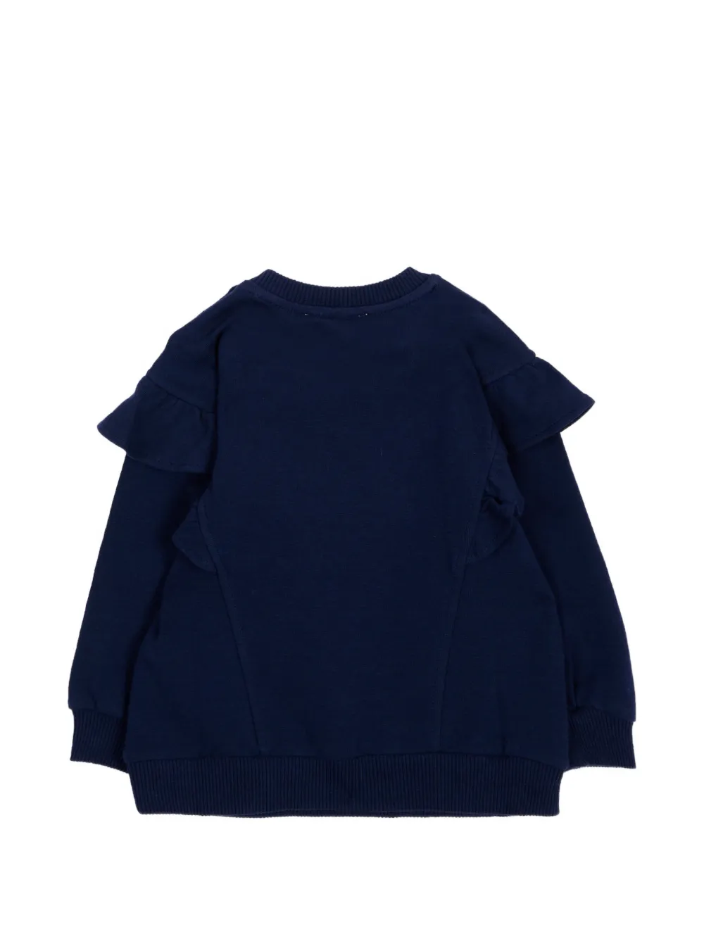 Moschino Kids Katoenen hoodie met ruches Blauw