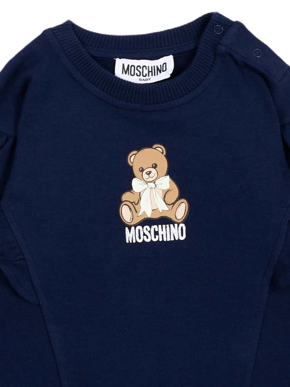 Moschino Kids Katoenen hoodie met ruches Blauw