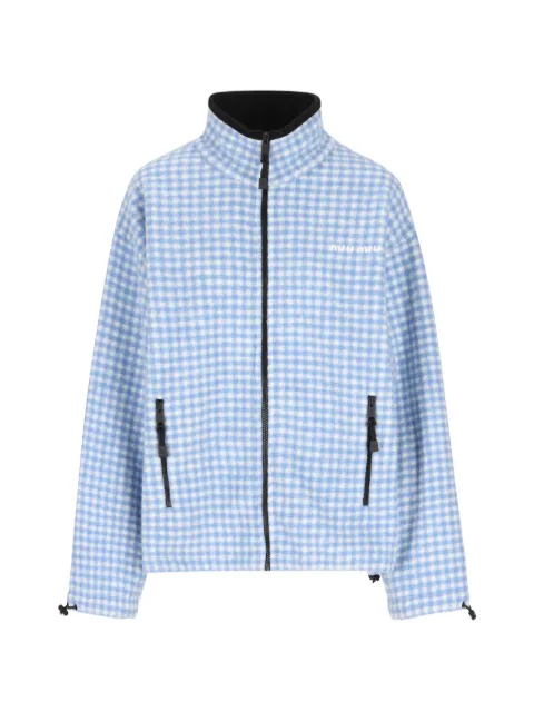 Miu Miu gingham-check logo-embroidered jacket