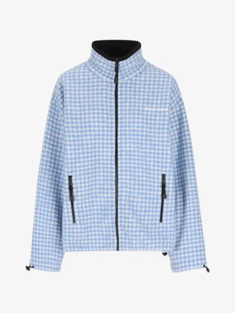 Miu Miu gingham-check logo-embroidered jacket