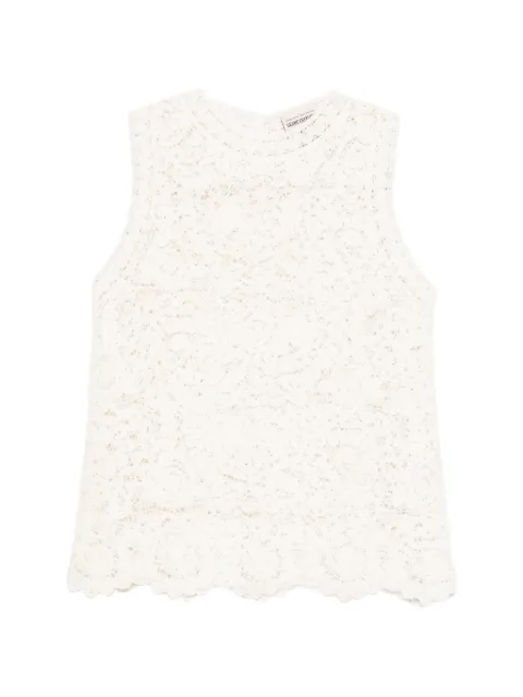 Semicouture guipure-lace sleeveless top
