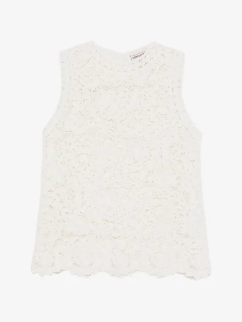 Semicouture guipure-lace sleeveless top