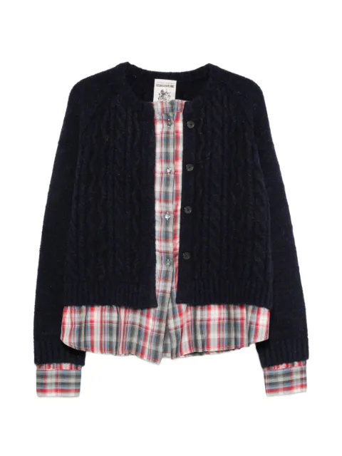 Semicouture cable-knit layered cardigan