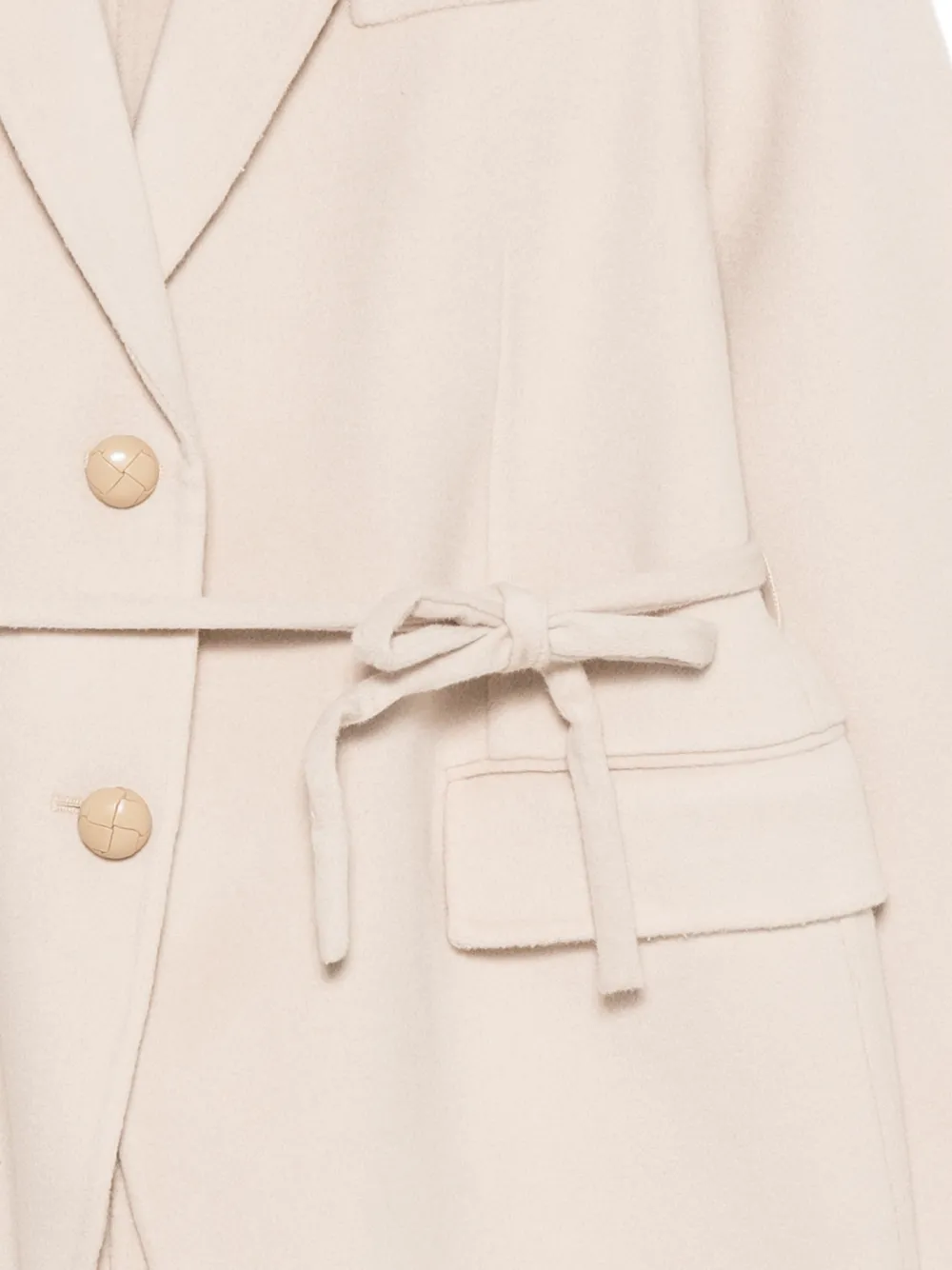 Semicouture Wollen jas met ceintuur Beige