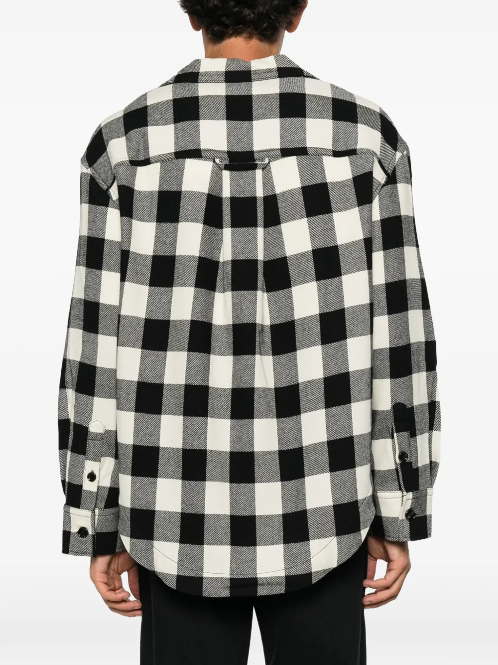 AMI Paris Geruit shirtjack met klepzak Zwart