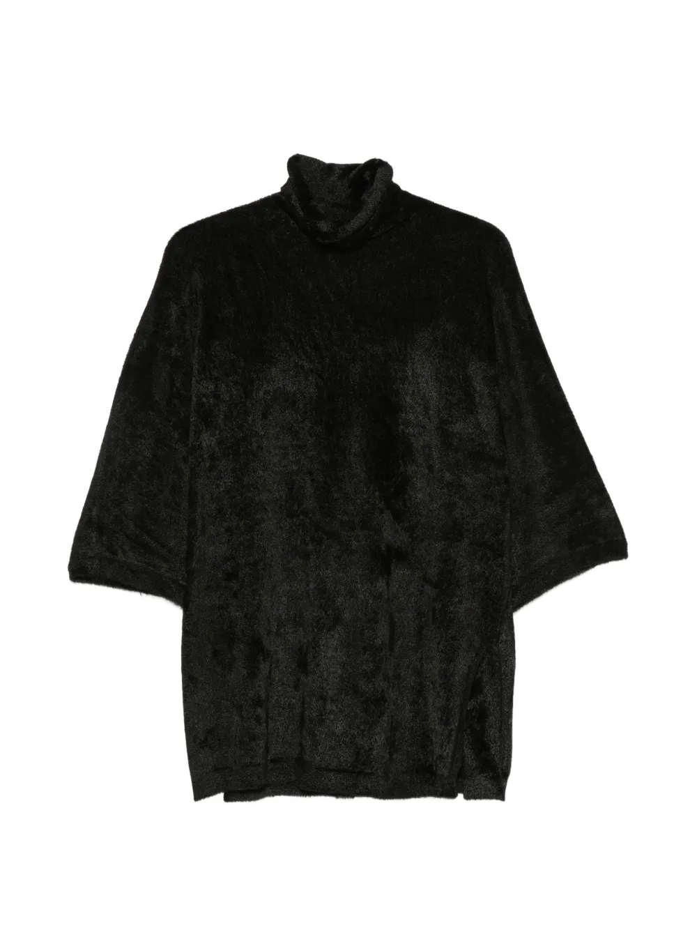 Semicouture roll-neck half-sleeve sweater - Nero