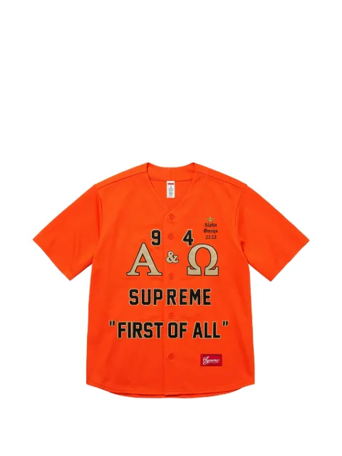 Supreme Alpha Omega baseball jersey shirt
