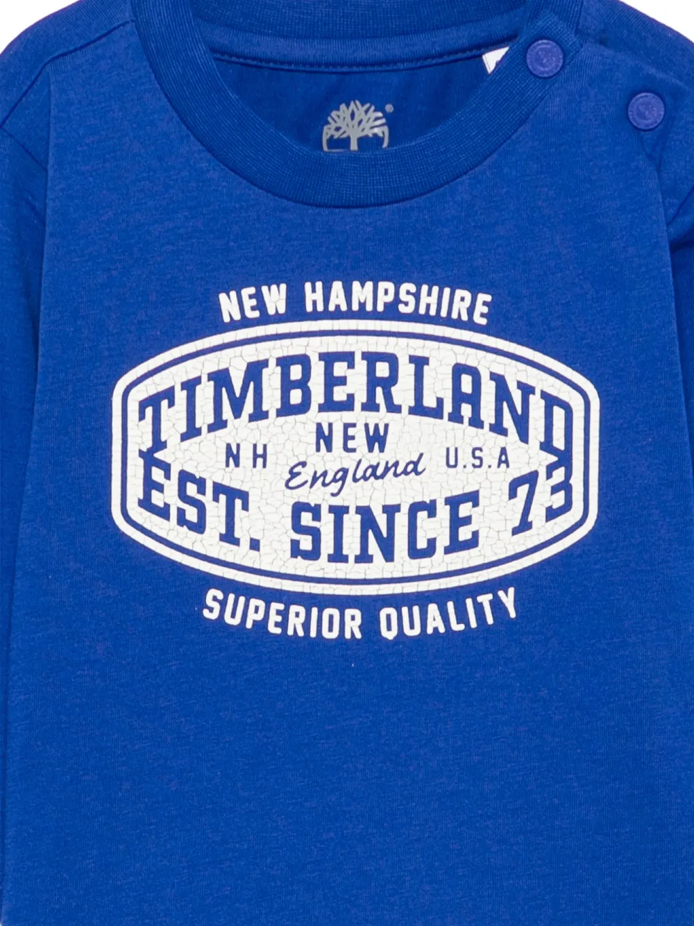 Timberland Kids T-shirt met lange mouwen en logo-print Blauw
