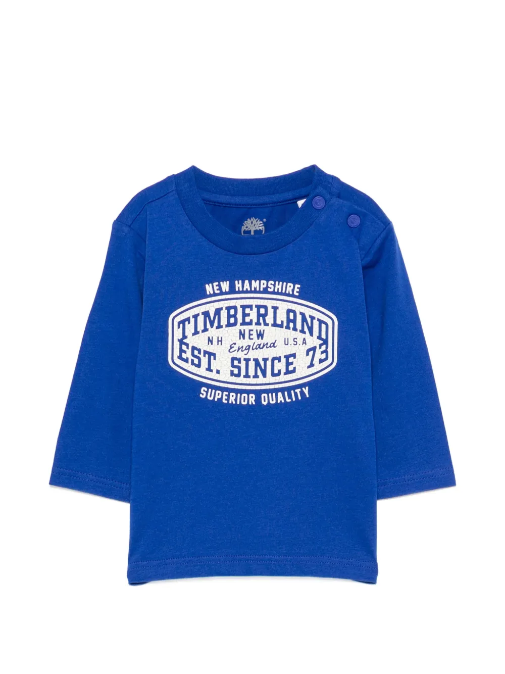 Timberland Kids logo-print long-sleeve T-shirt - Blu