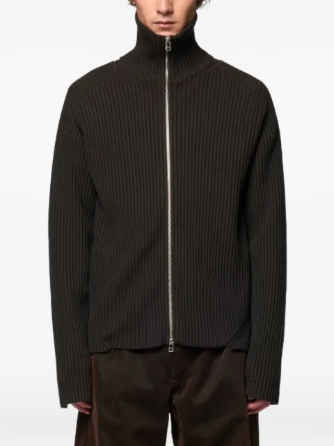 Omar Afridi ribbed-knit zip-up sweater