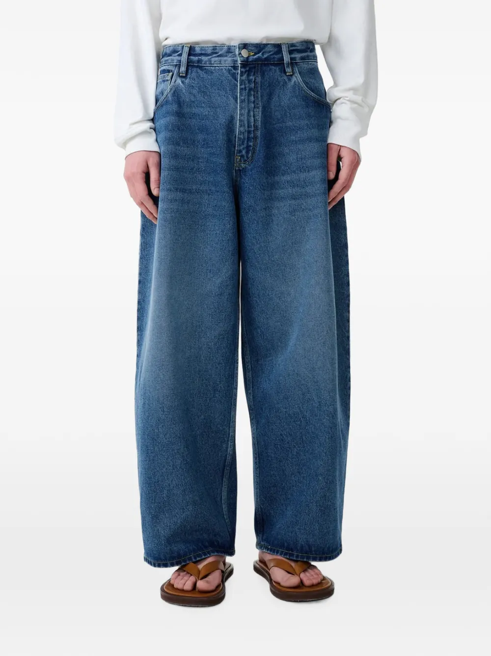 Studio Nicholson Paolo jeans met toelopende pijpen Blauw