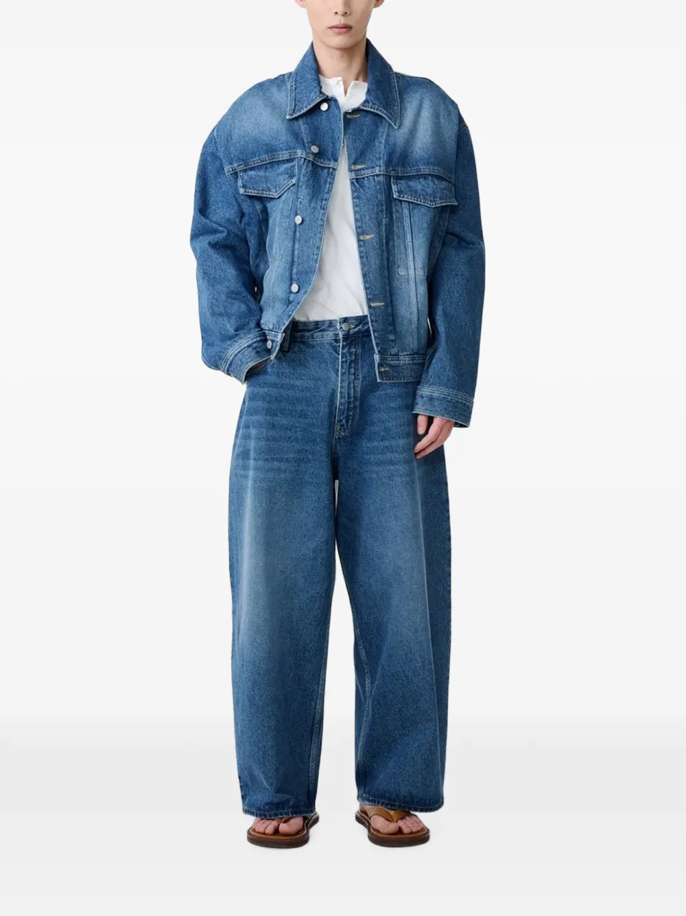 Studio Nicholson Paolo jeans met toelopende pijpen Blauw