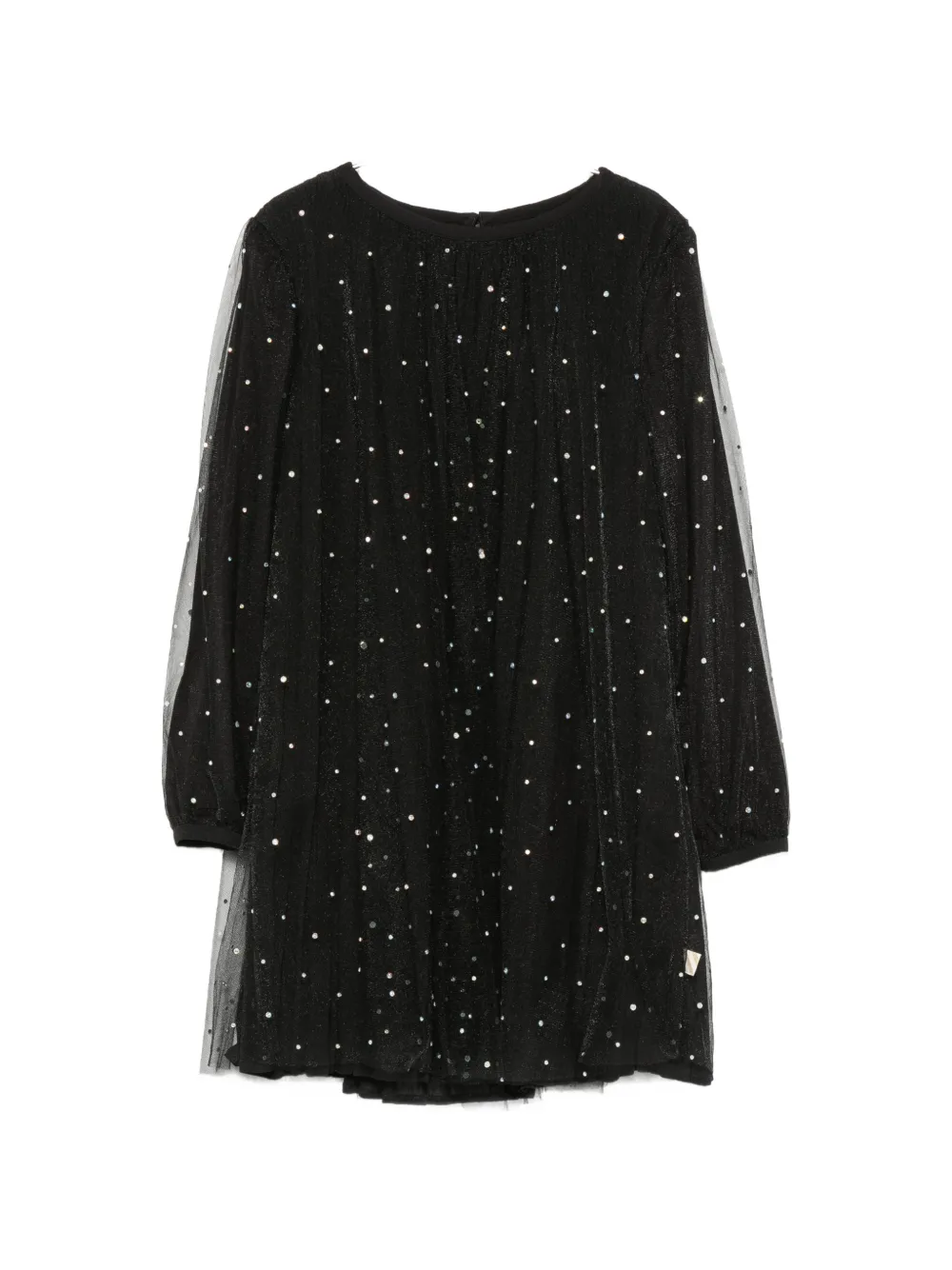 Billieblush rhinestone-embellished tulle dress - Nero