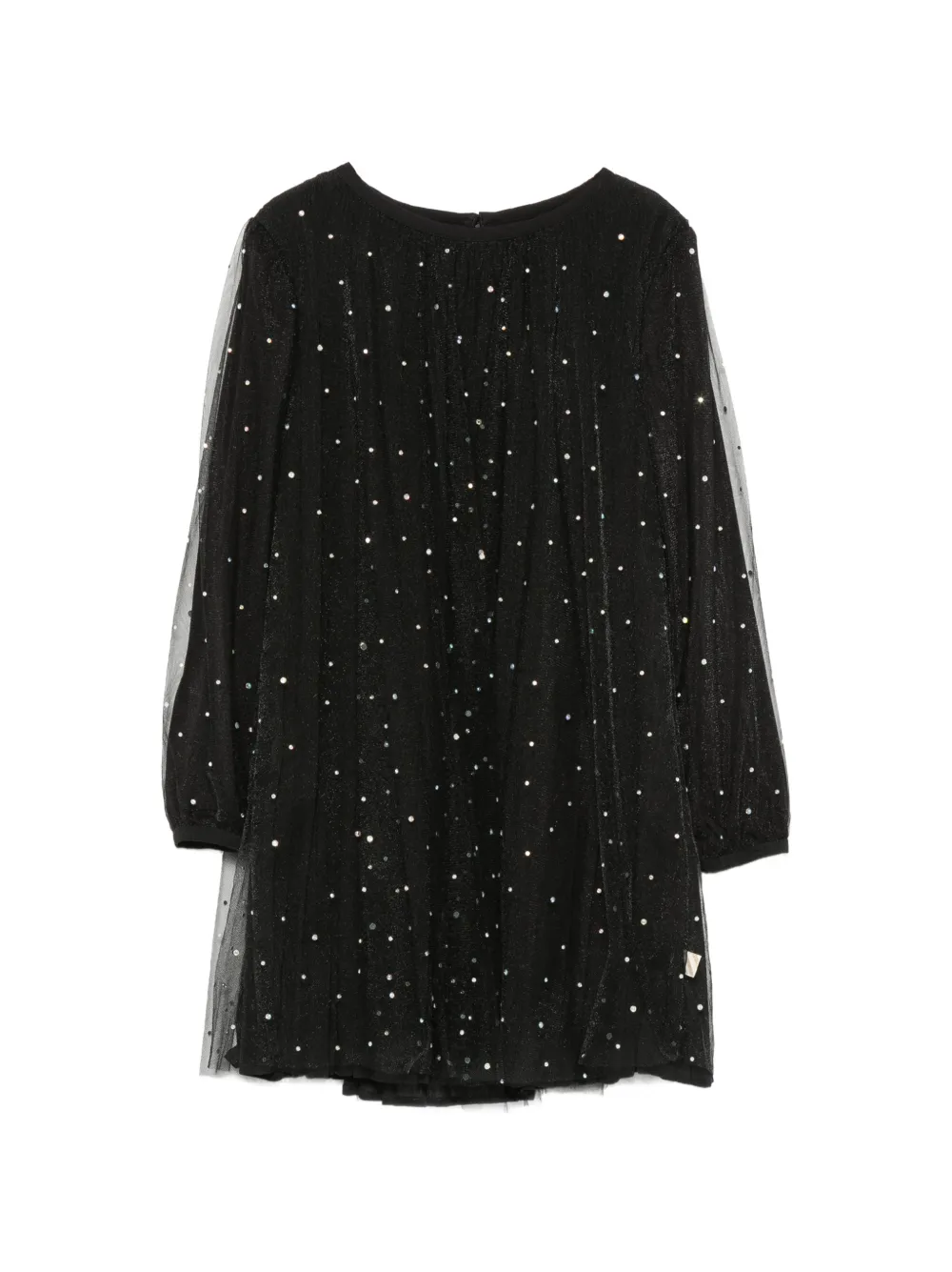 Billieblush rhinestone-embellished tulle dress - Nero