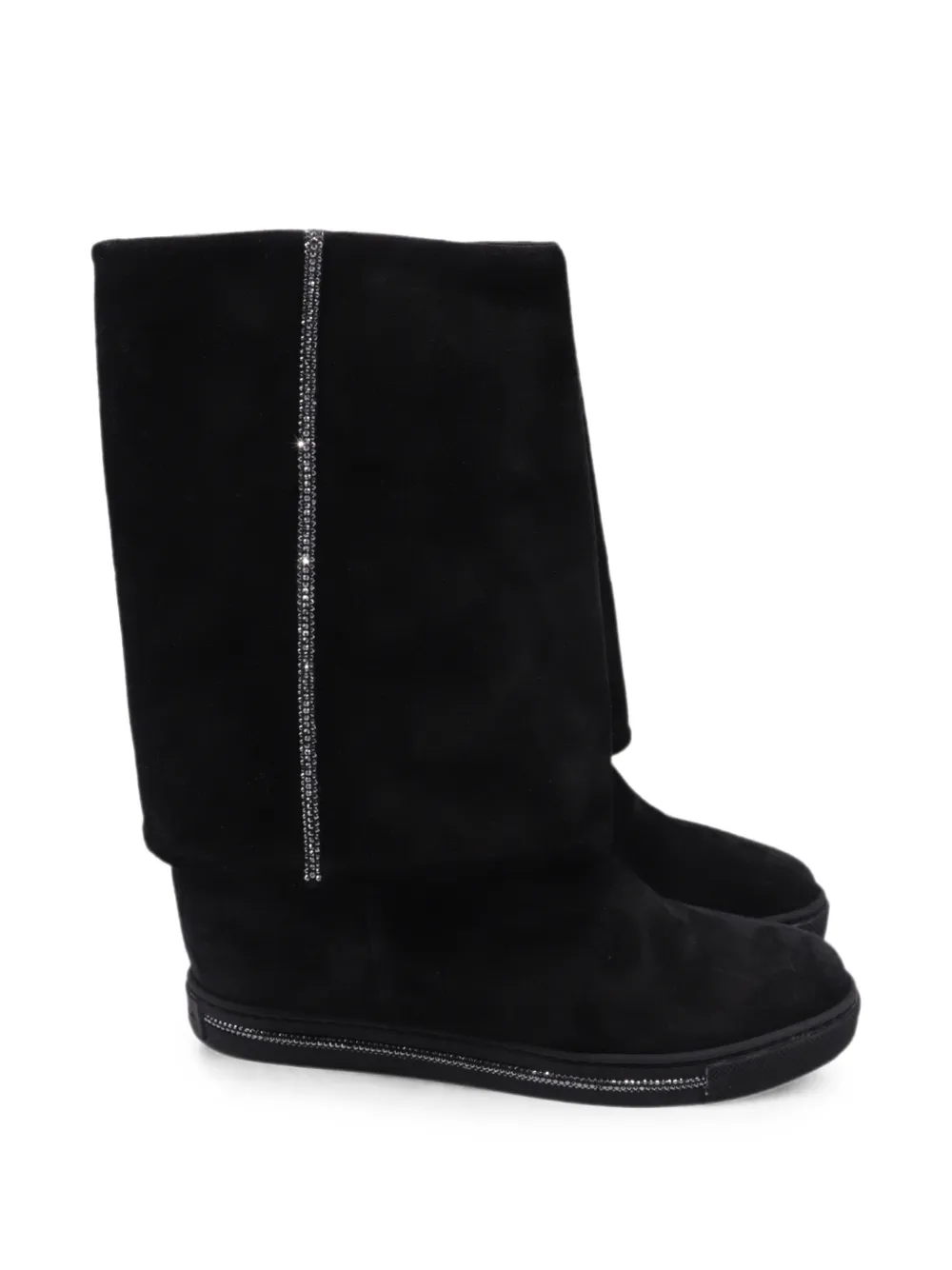 René Caovilla wedge ankle suede boots - Schwarz