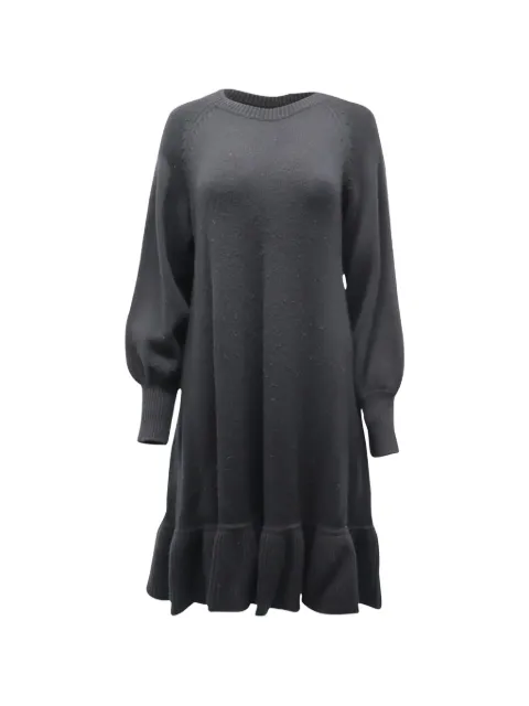 Co bishop-sleeve knitted wool dress