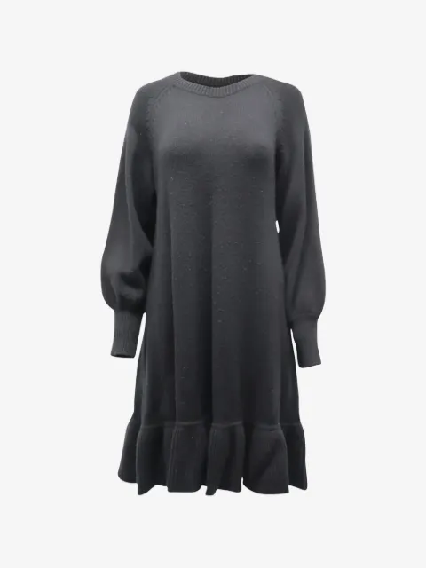 Co bishop-sleeve knitted wool dress