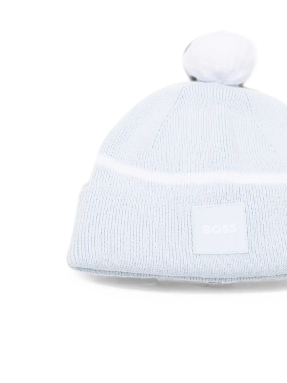 BOSS Kidswear Muts met pompon en streepdetail Blauw