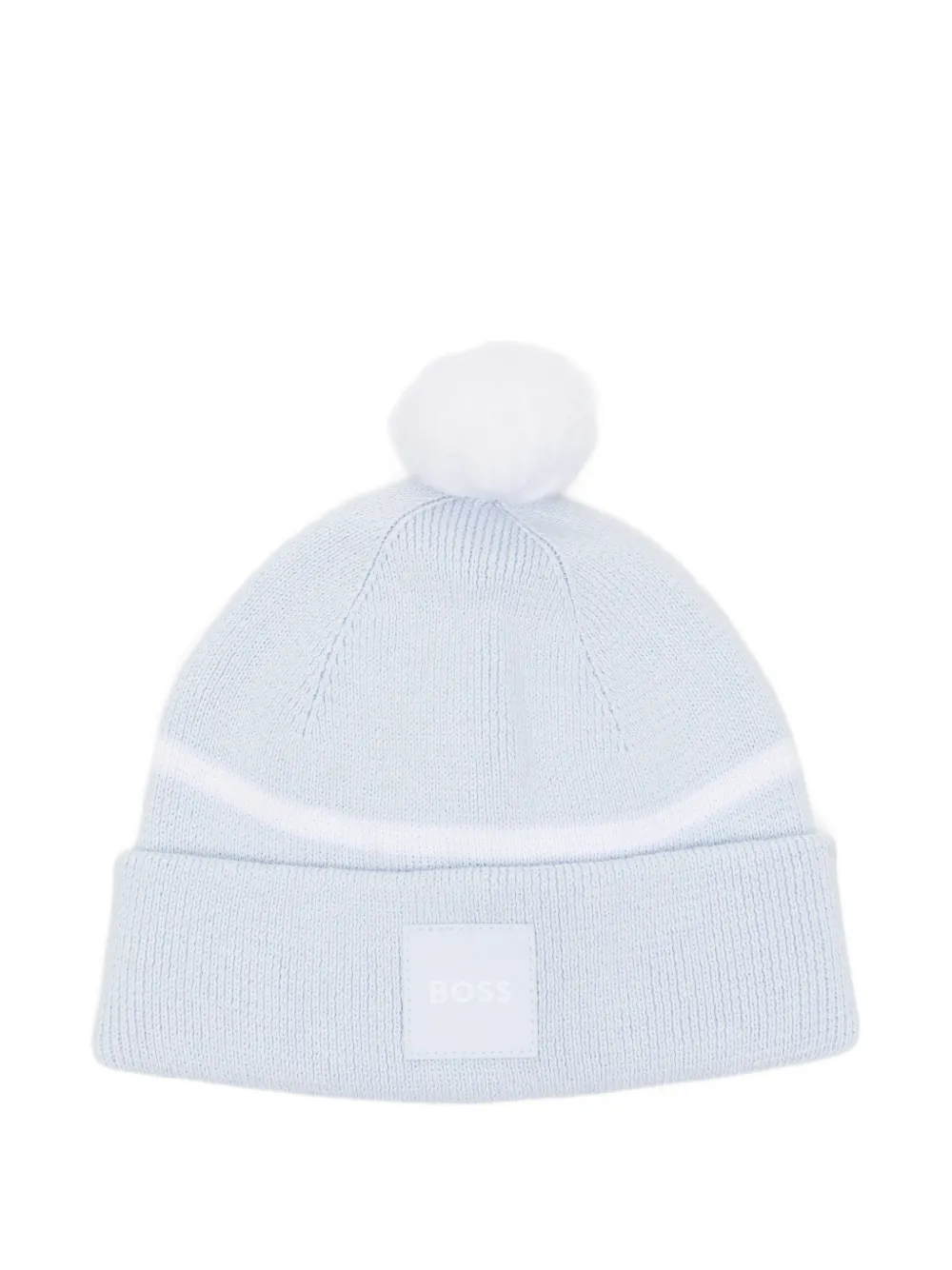 BOSS Kidswear pom-pom stripe-detail beanie - Blu