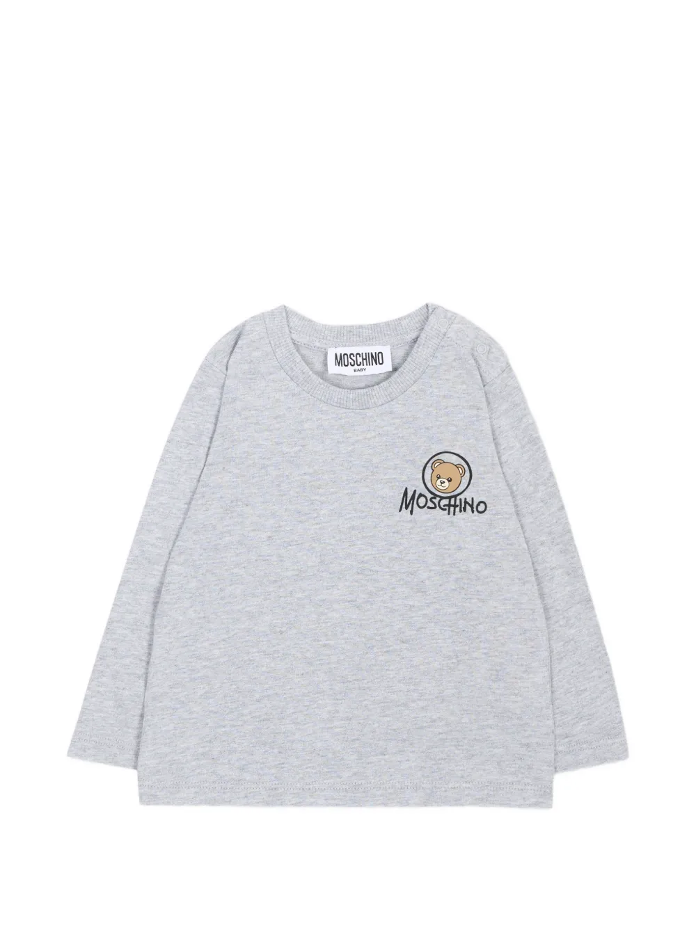 Moschino Kids logo-print long-sleeve T-shirt - Grigio